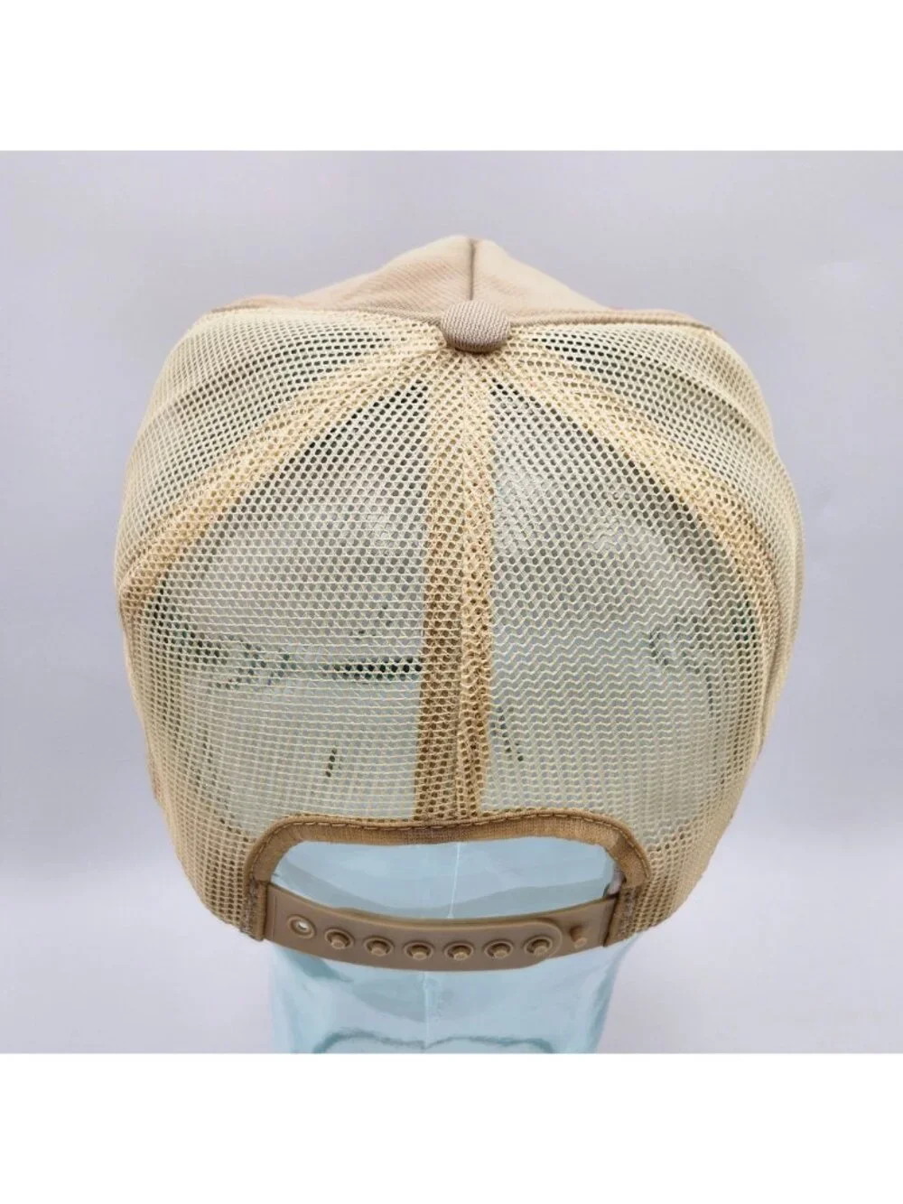 Vintage Bosch Builders Saw Mesh Trucker Hat Adjustable Snapback Beige with Red & - Picture 6 of 12
